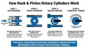 The rack and pinion raotary Penumatic cylinder - and how it works, by Mastermac2000