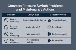 Common pressure switch problems and maintenance actions by Mastermac2000