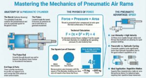 The mechanics of pneumatic air cylinders or rams. Mastermac2000