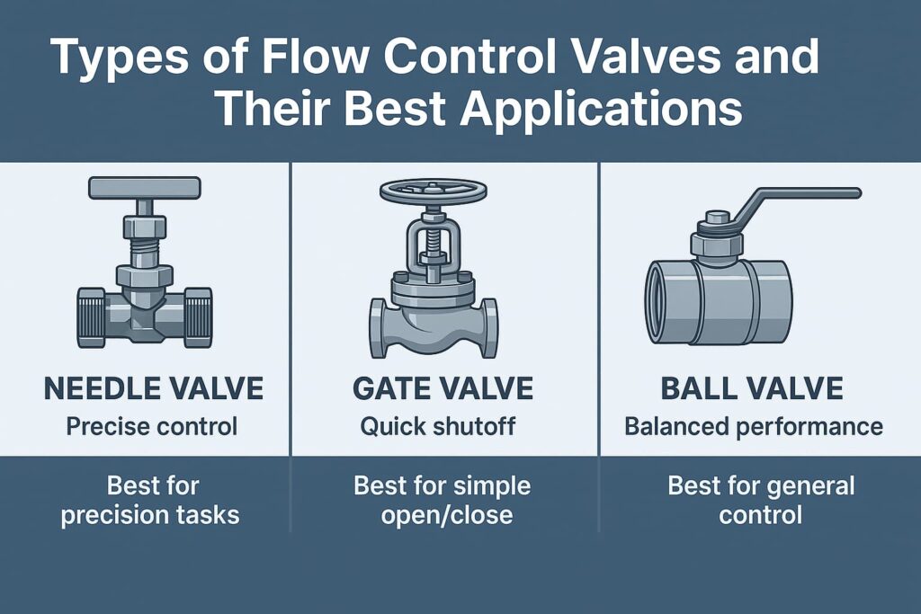 pneumatic flow control valve types comparison Mastermac2000