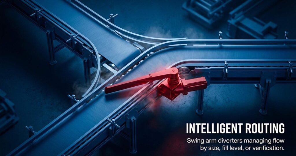 bottle sorting gate powered by pneumaitcs - Mastermac2000